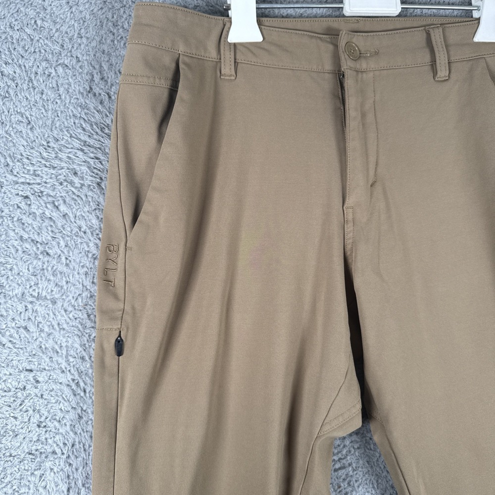 Bylt Premium Everyday Pant 2.0 Mens 33x27‎ Slim Fit Brown Viscose Blend
